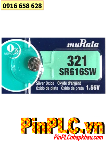 MuRata SR616SW _Pin 321; Pin đồng hồ 1.55v Silver Oxide MuRata SR616SW _Pin 321